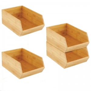 กล่องเก็บไม้ไผ่วางซ้อนกัน